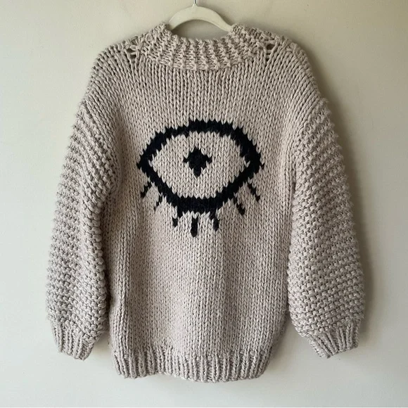 Jackson Rowe I See You Chunky Knit Cardigan in Stone Size S - Picture 7 of 13